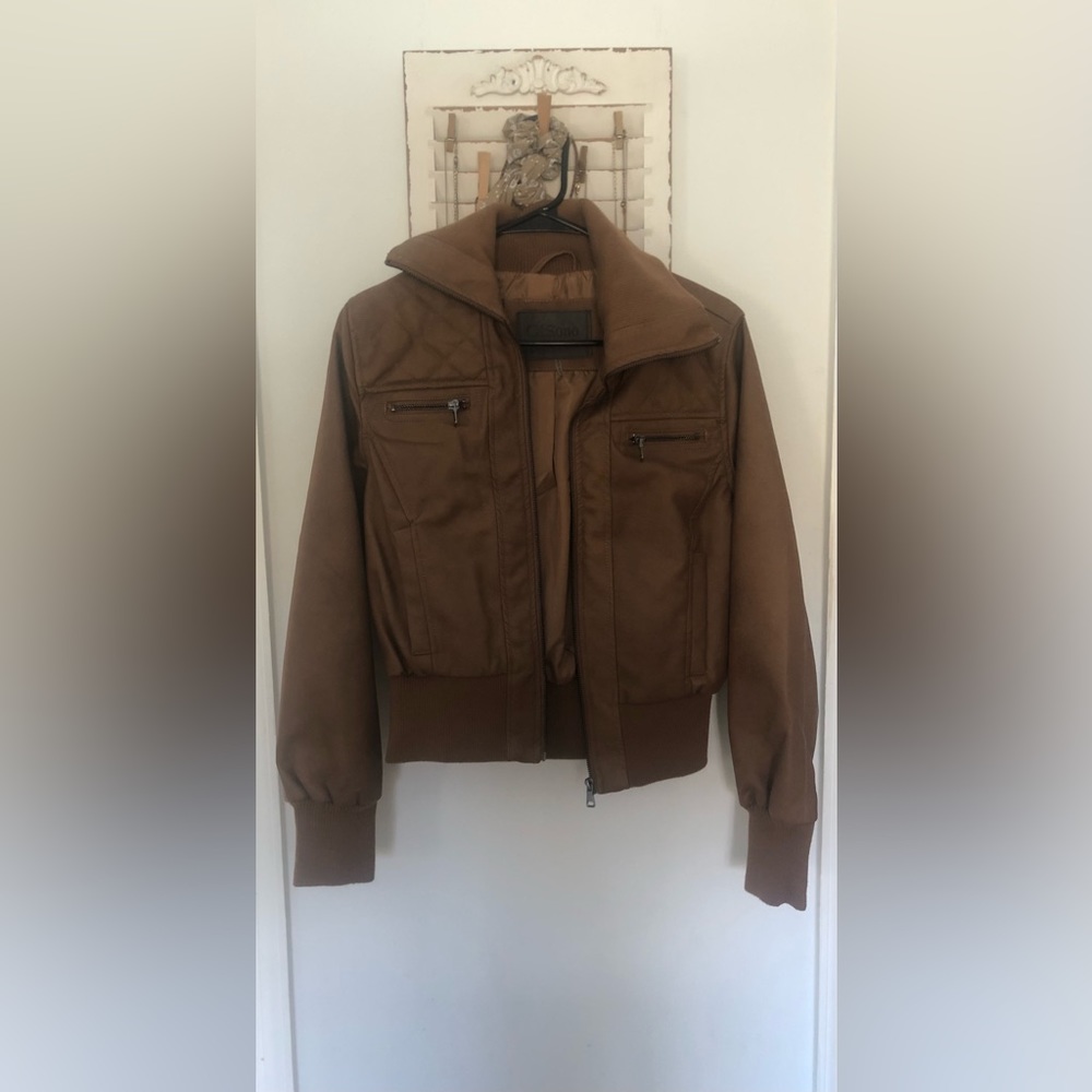Brown bomber jacket